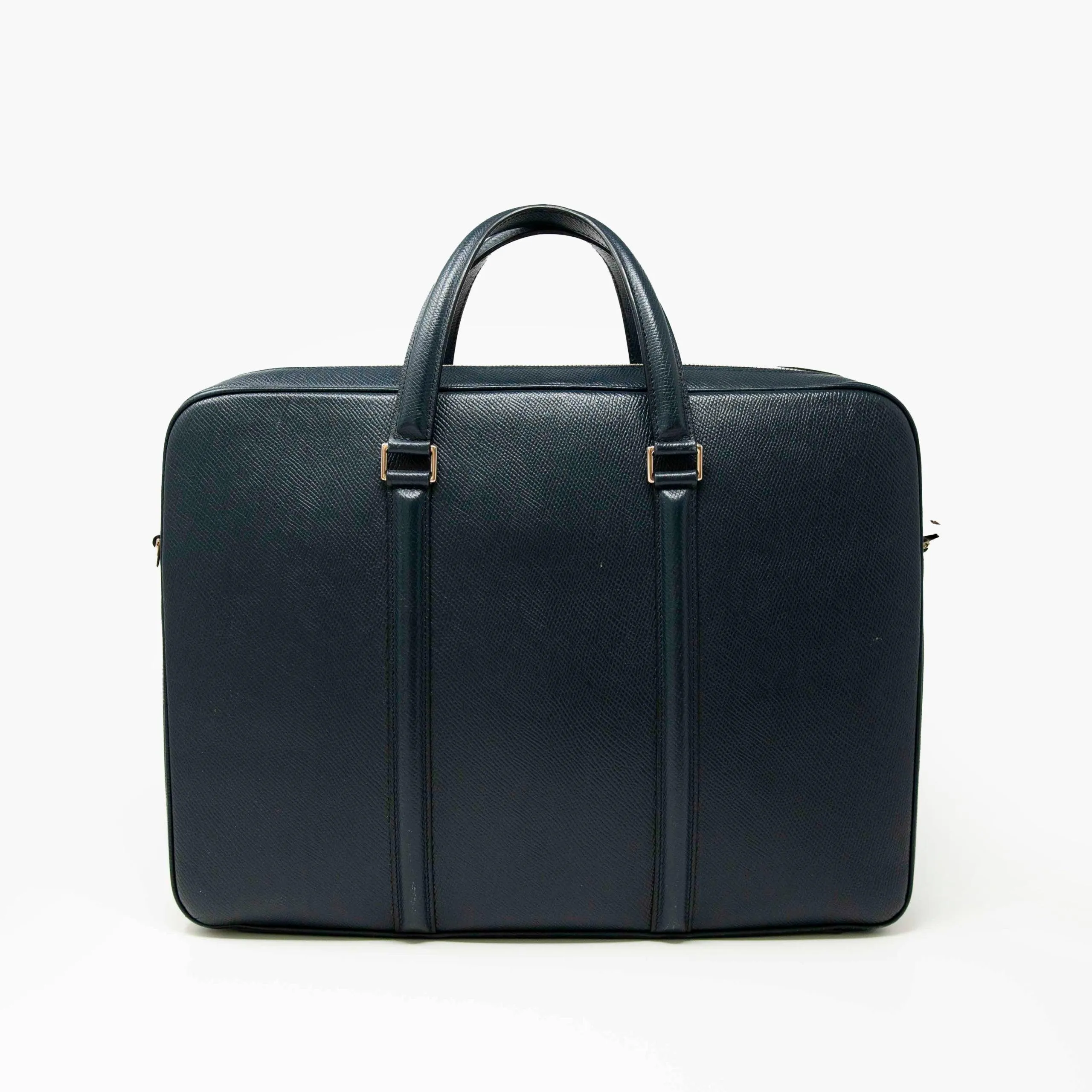 Celine Navy Grained Calfskin Briefcase