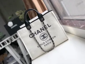 CHLSmall Shopping Bag Silver Hardware White For Women, Women&#8217;s Handbags, Shoulder Bags 15.2in/39cm AS3257