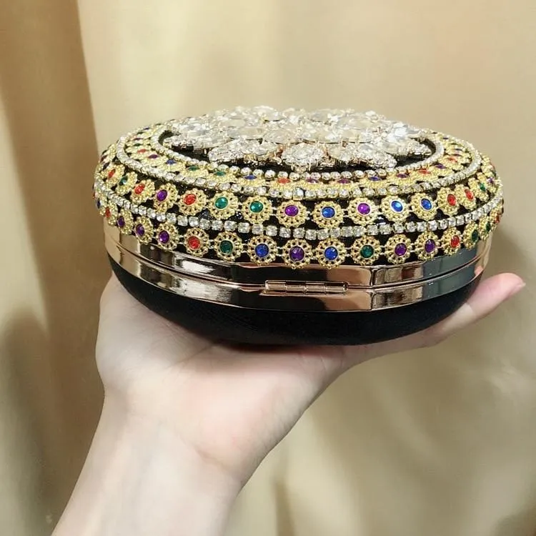 Colorful Rhinestone Crystal Round Ball Clutch