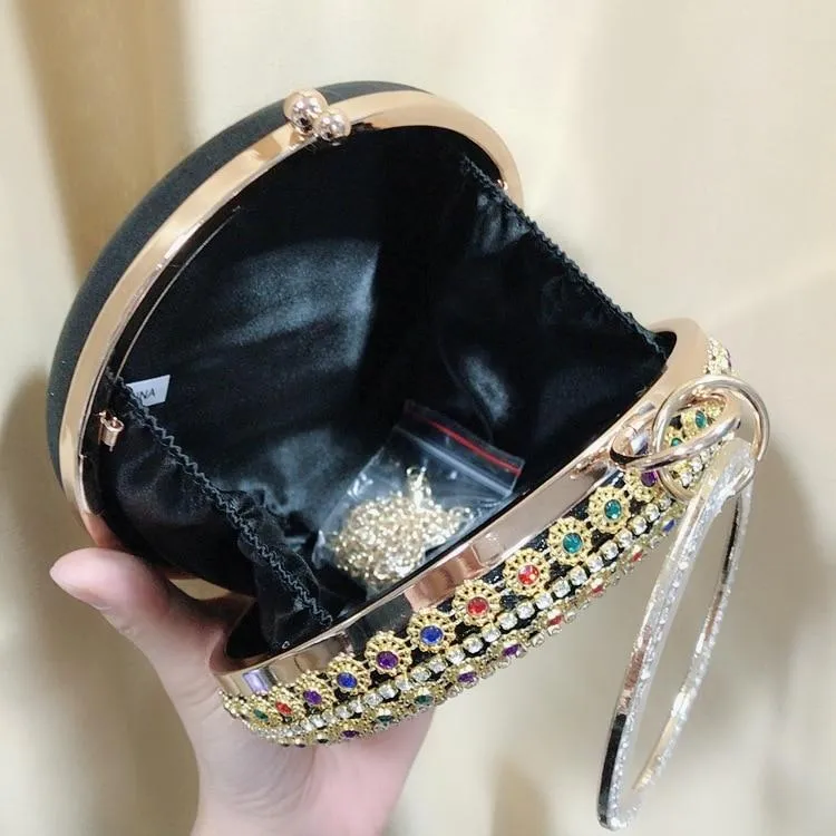 Colorful Rhinestone Crystal Round Ball Clutch