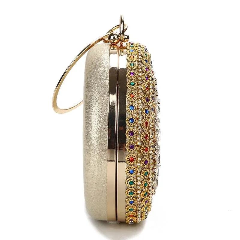 Colorful Rhinestone Crystal Round Ball Clutch