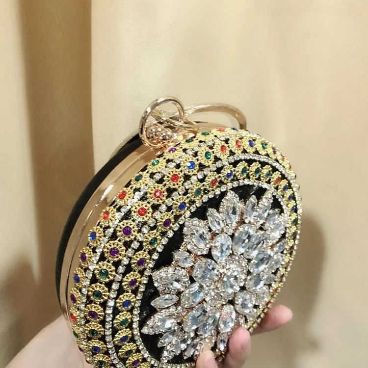 Colorful Rhinestone Crystal Round Ball Clutch