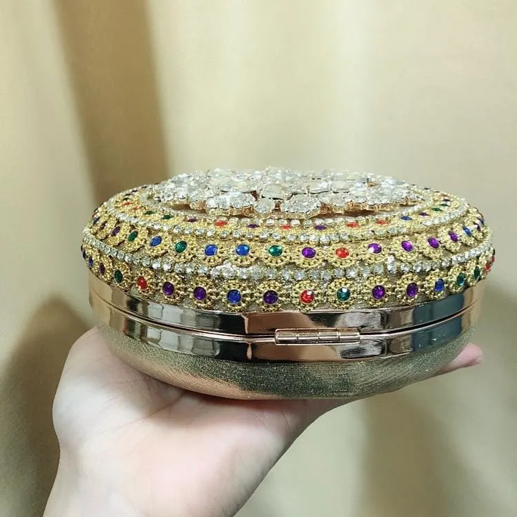 Colorful Rhinestone Crystal Round Ball Clutch