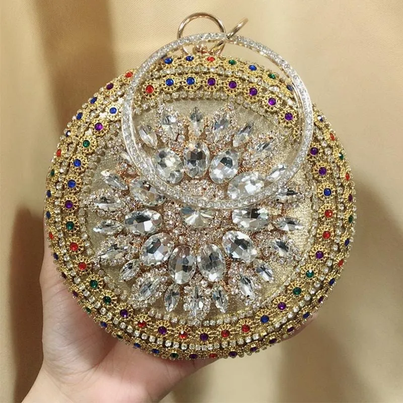 Colorful Rhinestone Crystal Round Ball Clutch