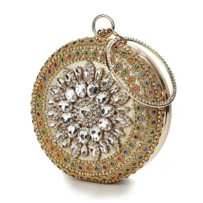 Colorful Rhinestone Crystal Round Ball Clutch