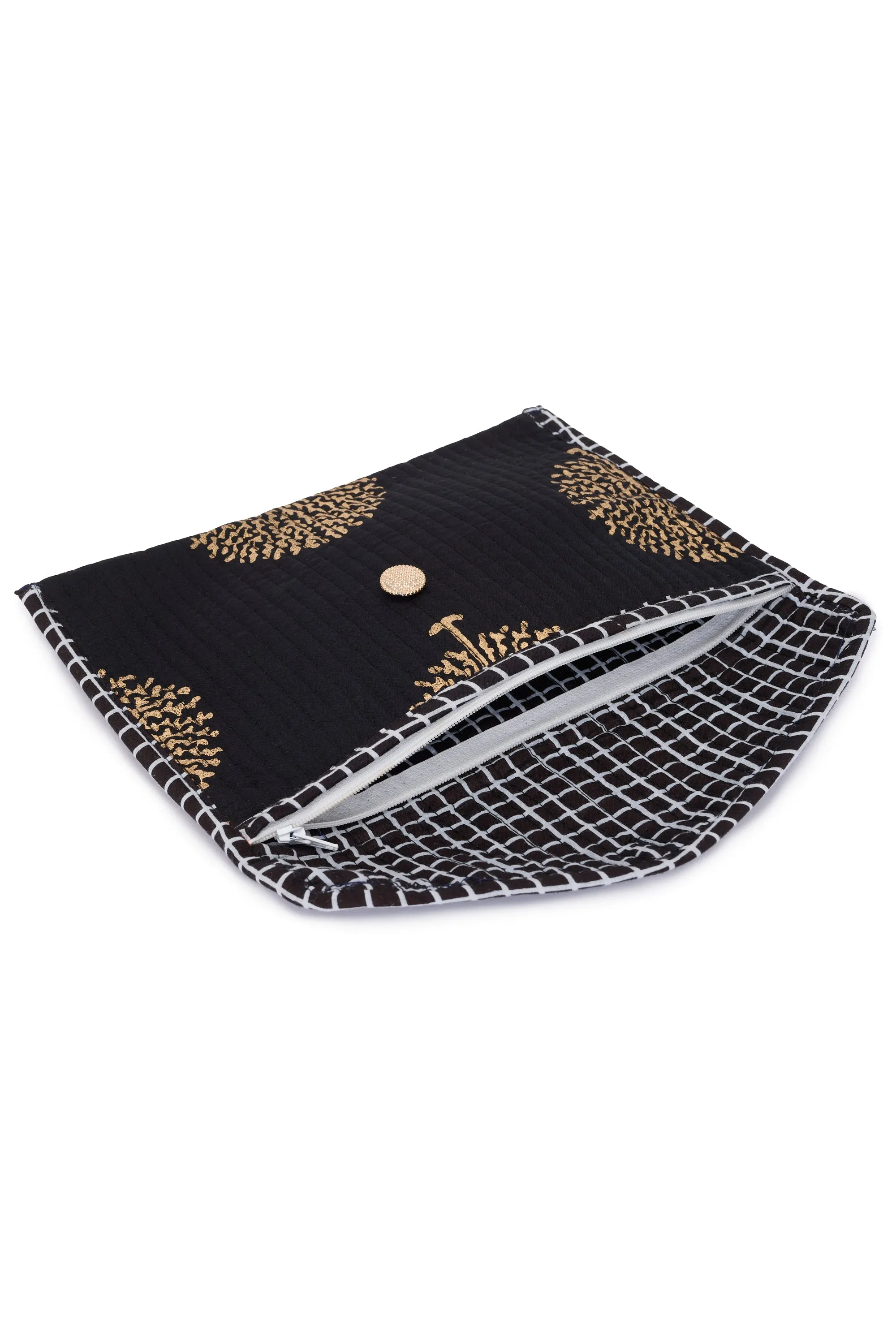 Cotton Clutch Bag In Midnight