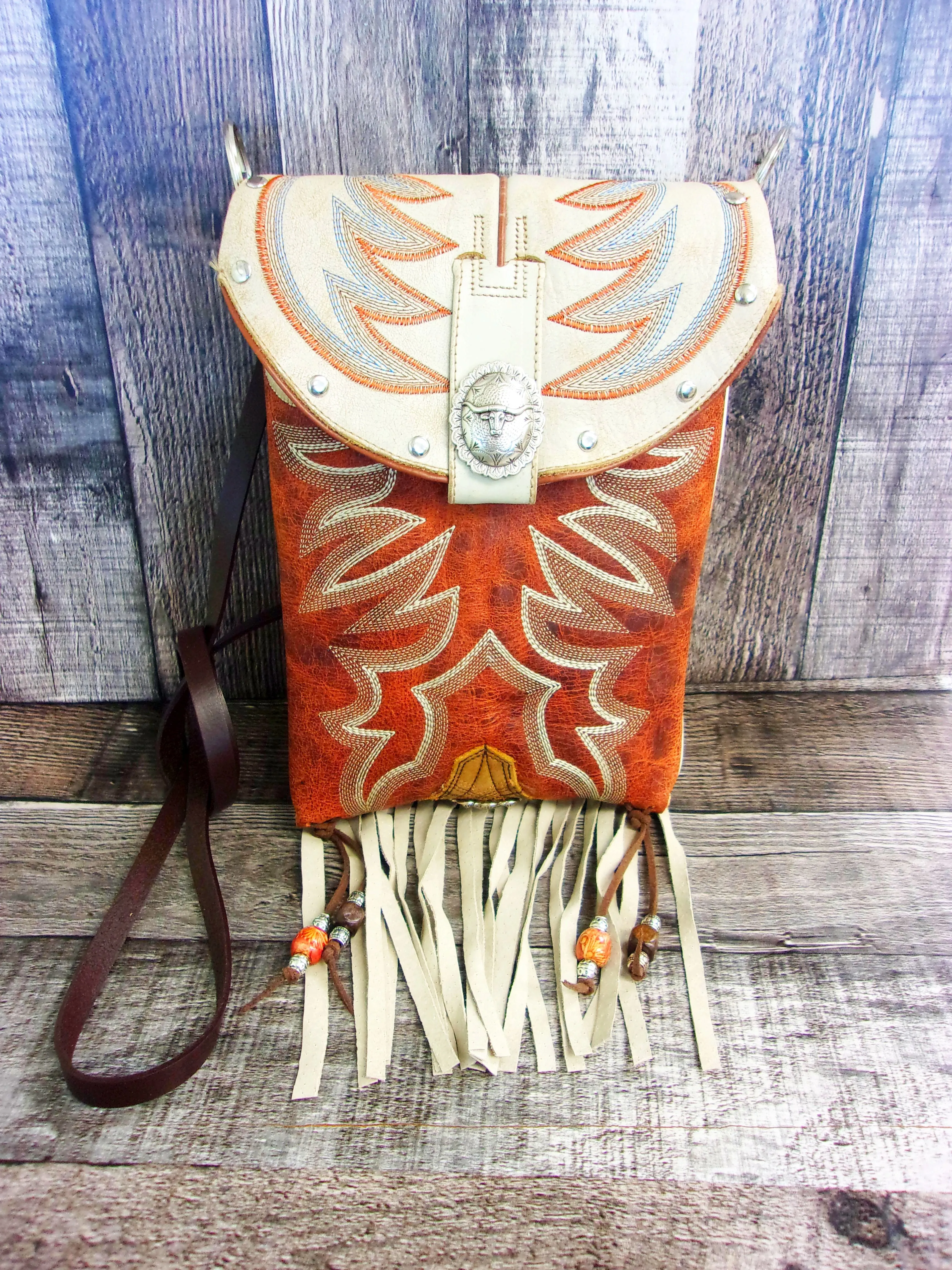 Cowboy Boot Crossbody Fringe Hipster Bag HP1041