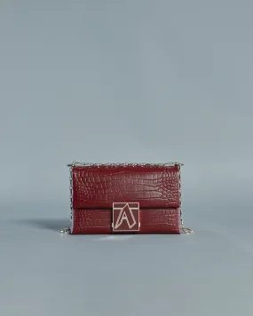 Croc Skin Effect Crossbody Bag