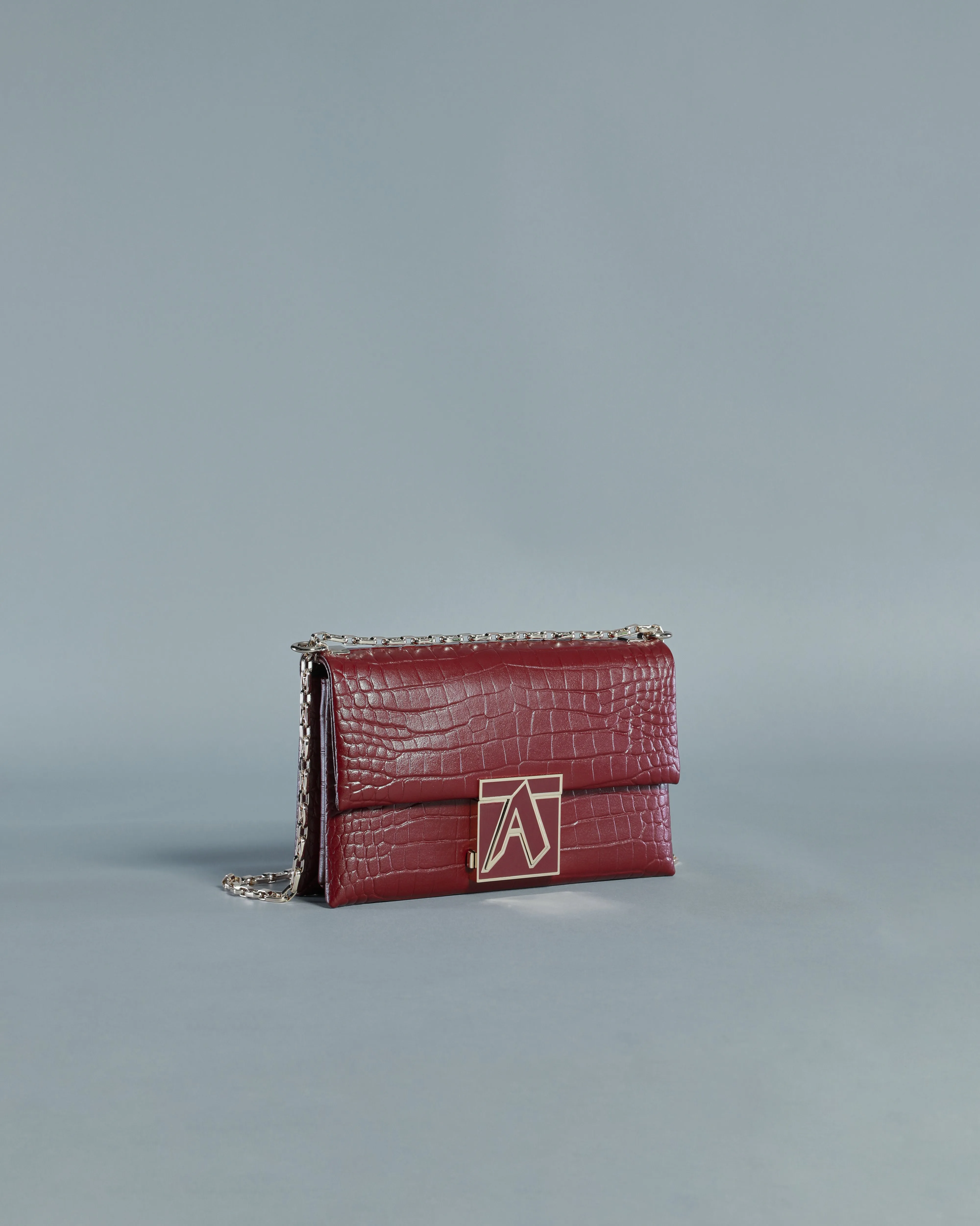 Croc Skin Effect Crossbody Bag