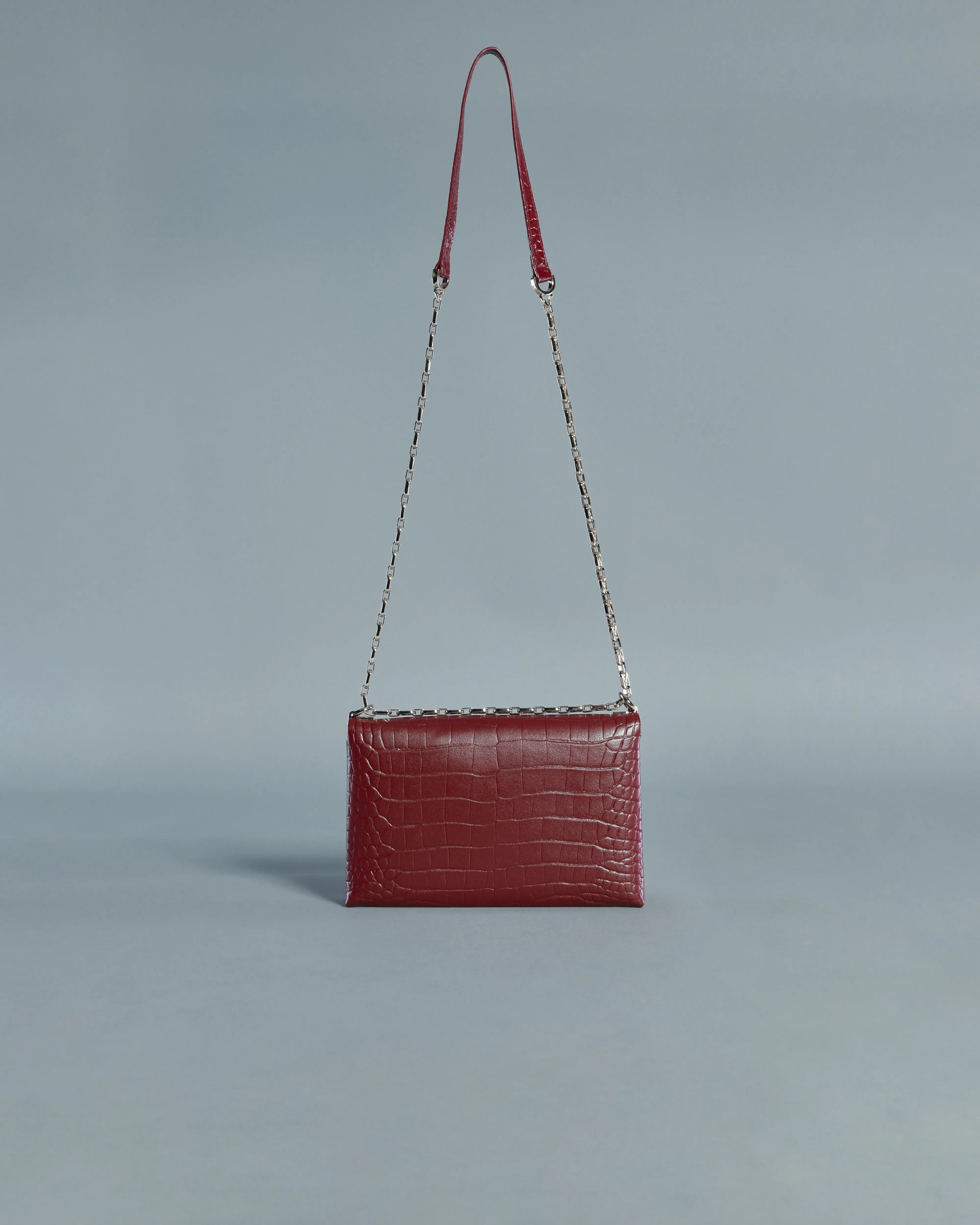 Croc Skin Effect Crossbody Bag