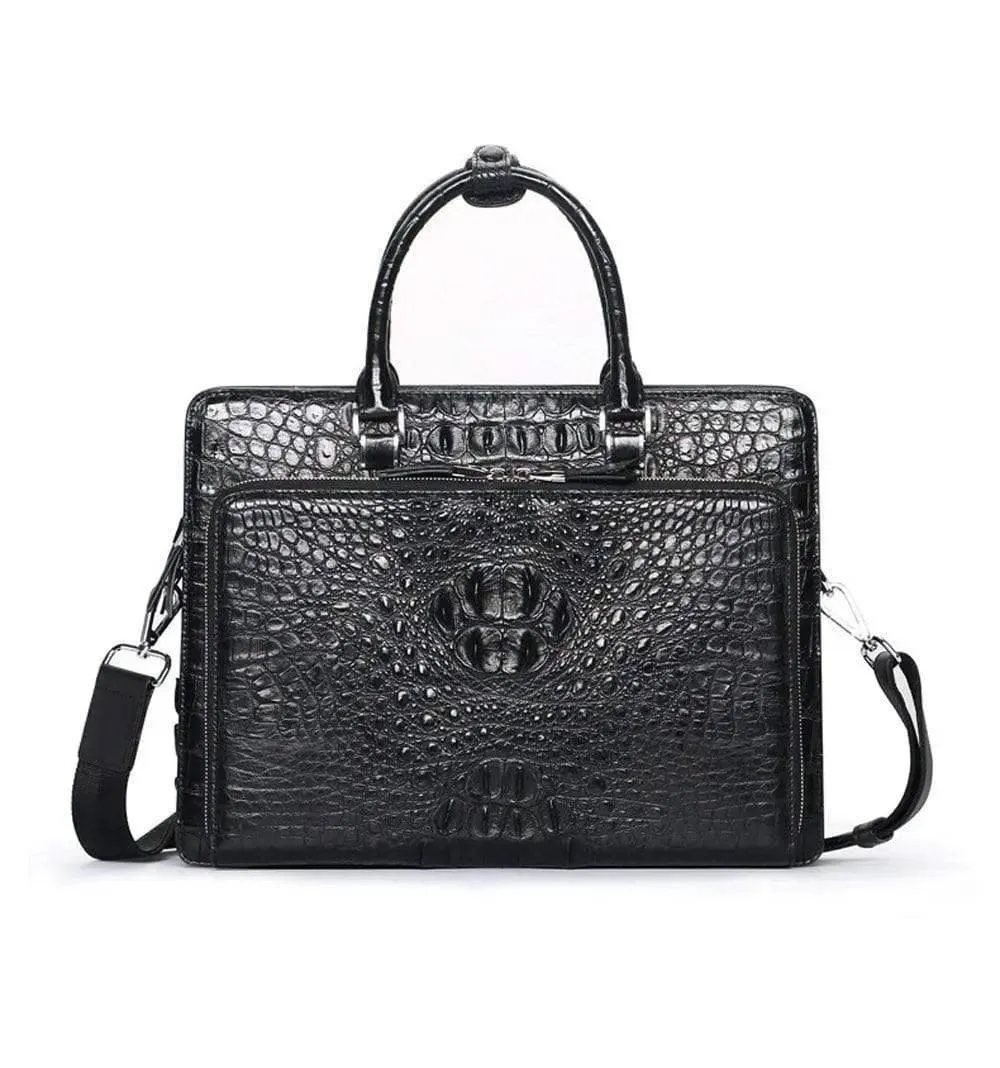 Crocodile Skin Leather Briefcase & Business Bag