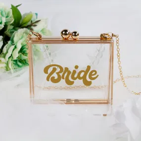 Custom Bride Clear Clutch Bag