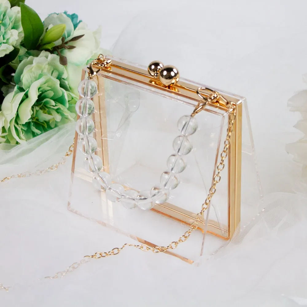 Custom Bride Clear Clutch Bag