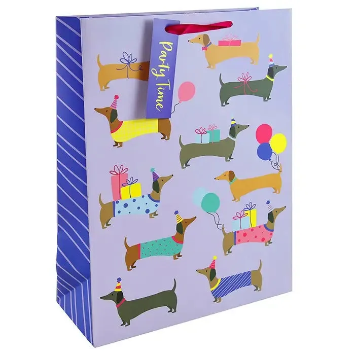 Dachshund Party Time Gift Bags - Assorted - X-Large, Large, Medium