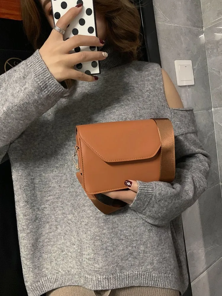 Darianrojas Fashion Flap Crossbody Bags for Women PU Leather Small Square Bag Clutches Casual Shoulder Messenger Bag Small Handbags