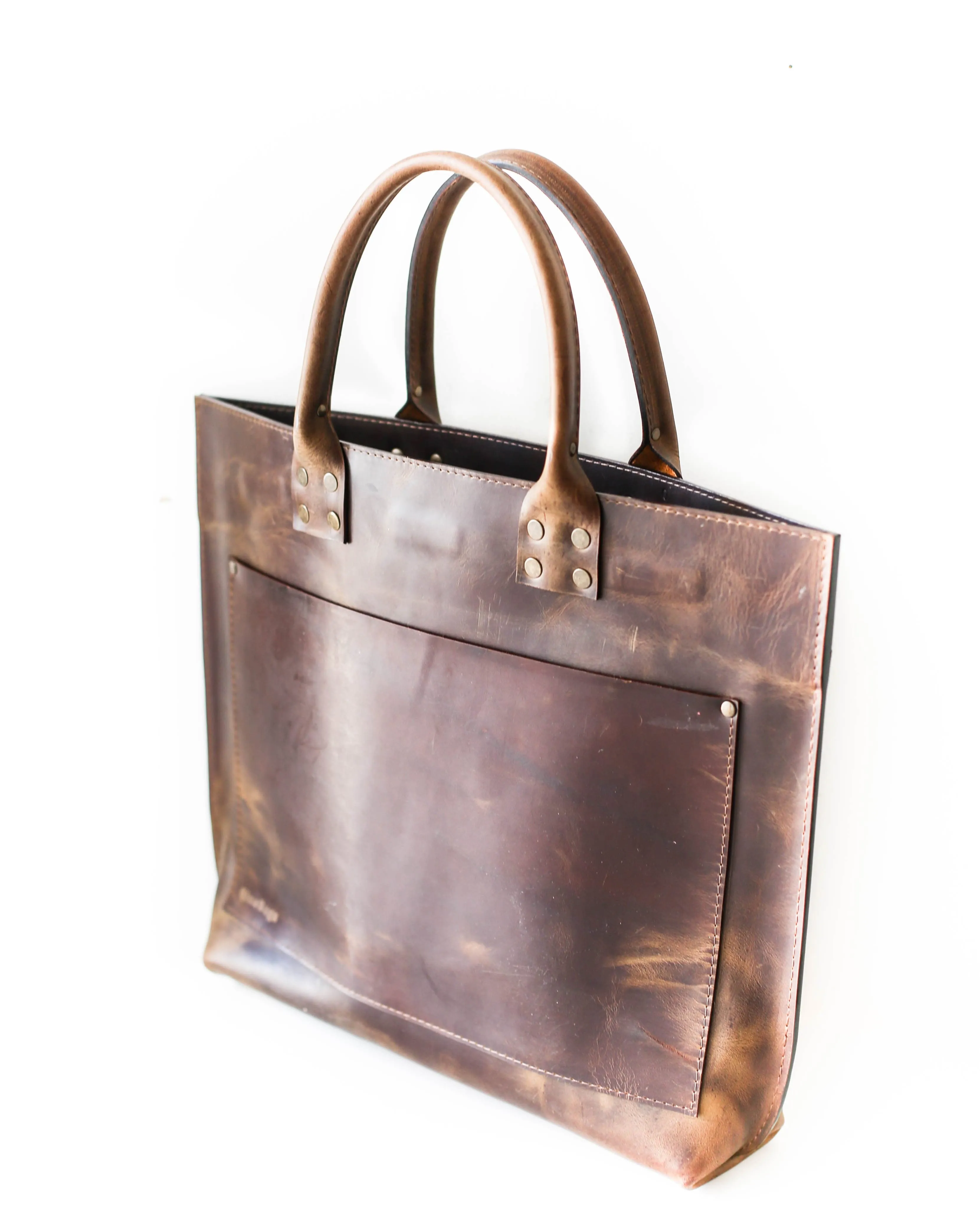 Dark Brown Leather Laptop Bag - Leather Briefcase