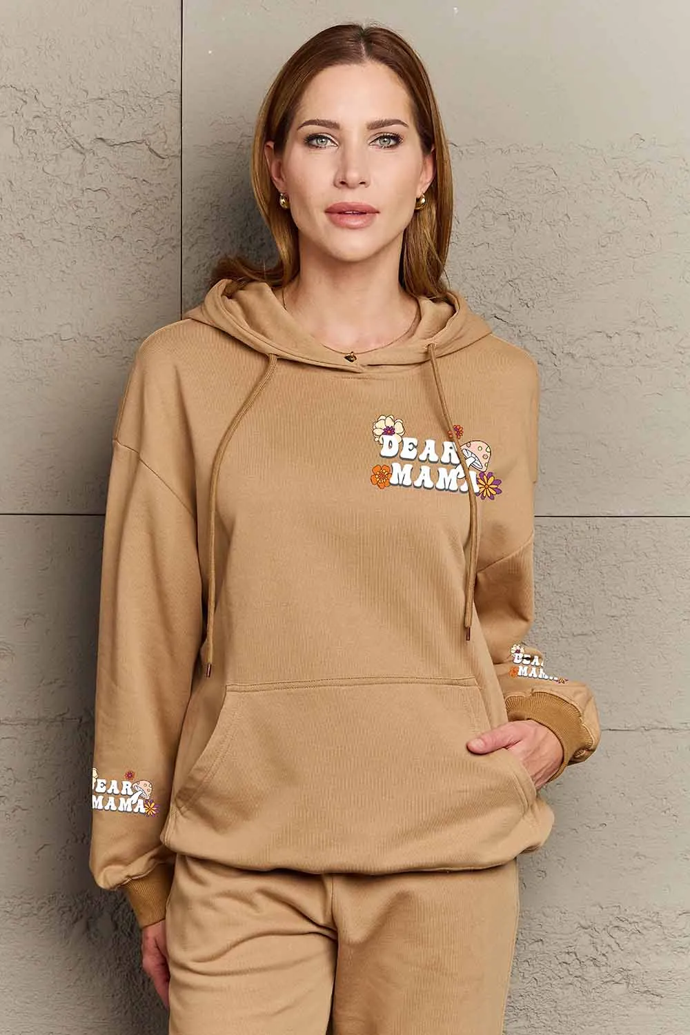 DEAR MAMA Flower Graphic Hoodie