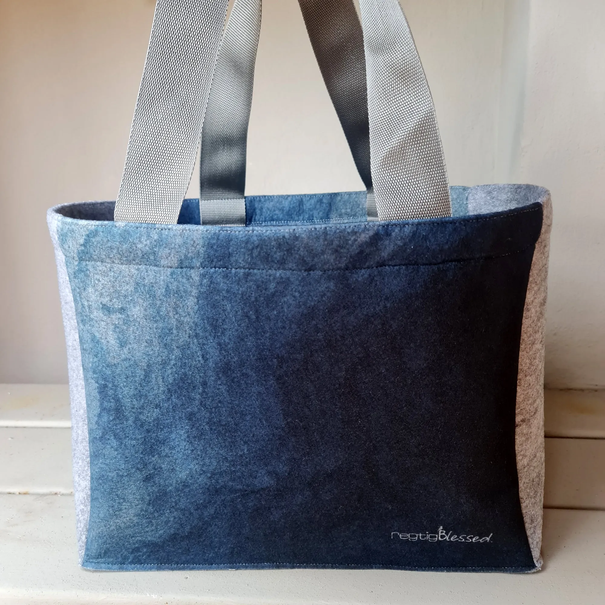 Deep Blue - Recycled Felt Shopper Bag