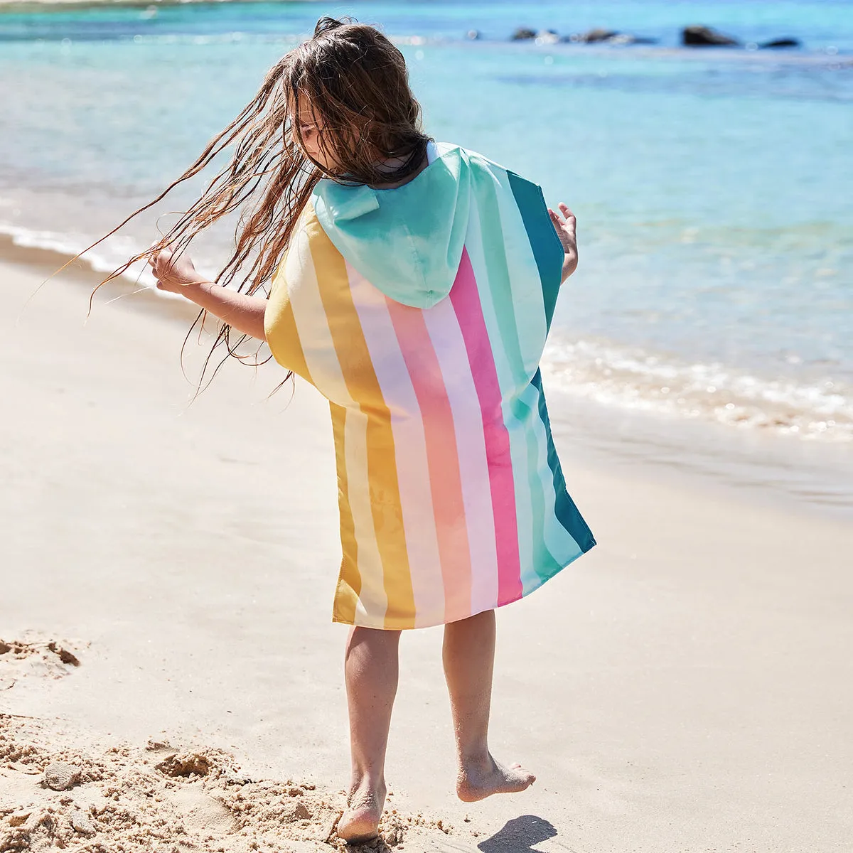 Dock & Bay Poncho Kids - Coastal Candy - GRS Certified