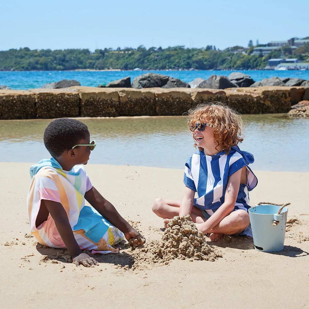 Dock & Bay Poncho Kids - Whitsunday Blue