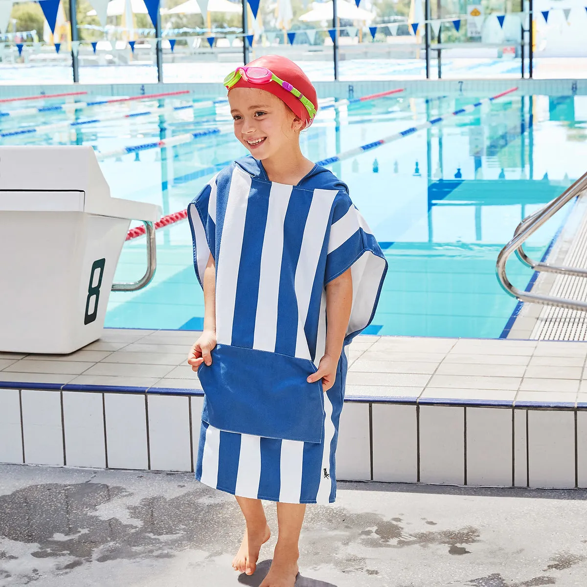 Dock & Bay Poncho Kids - Whitsunday Blue