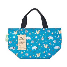 Eco Chic Lightweight Foldable Lunch Bag Teal Woodland