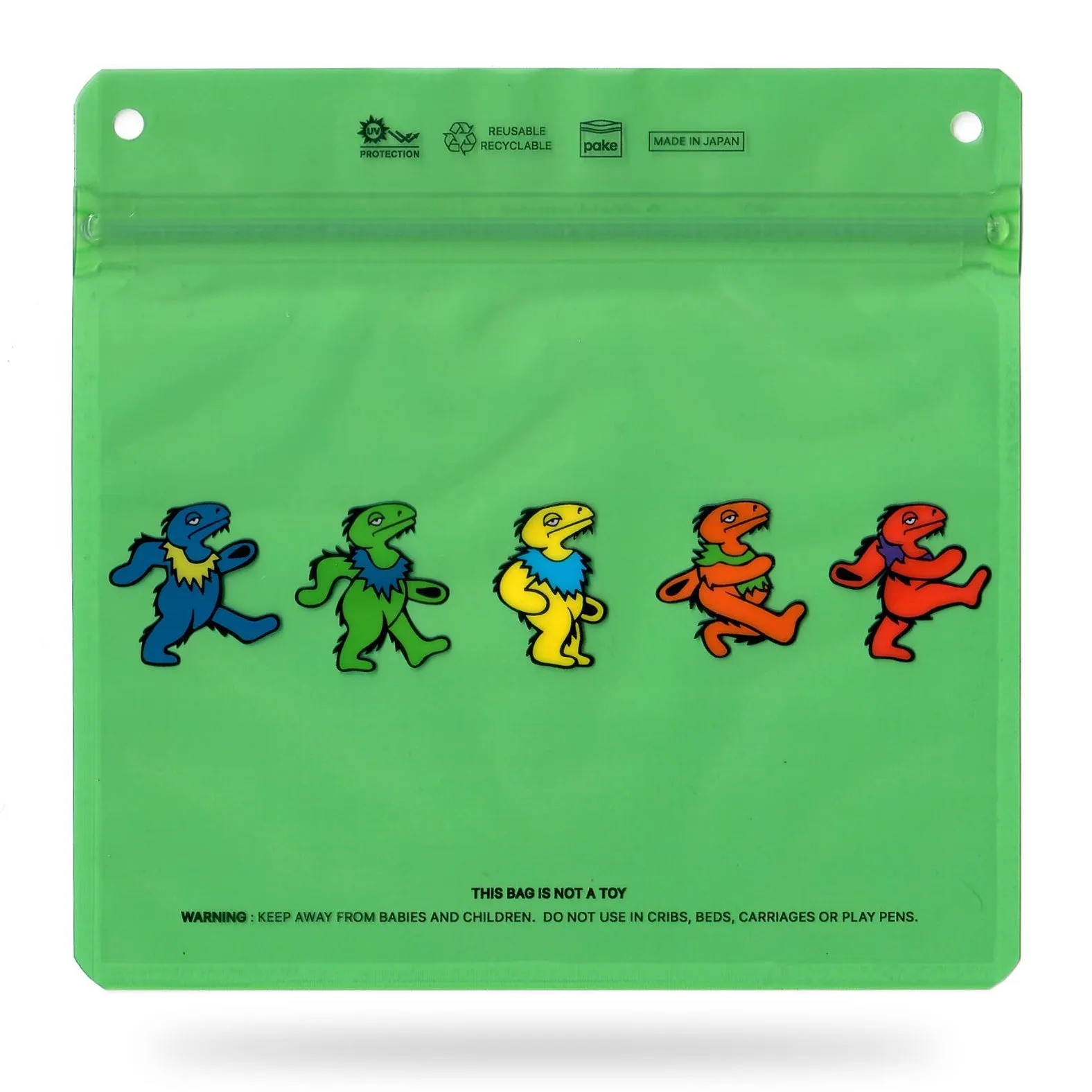 Elbo x Pake - Large - Green Dancing Dinos Zip Bag