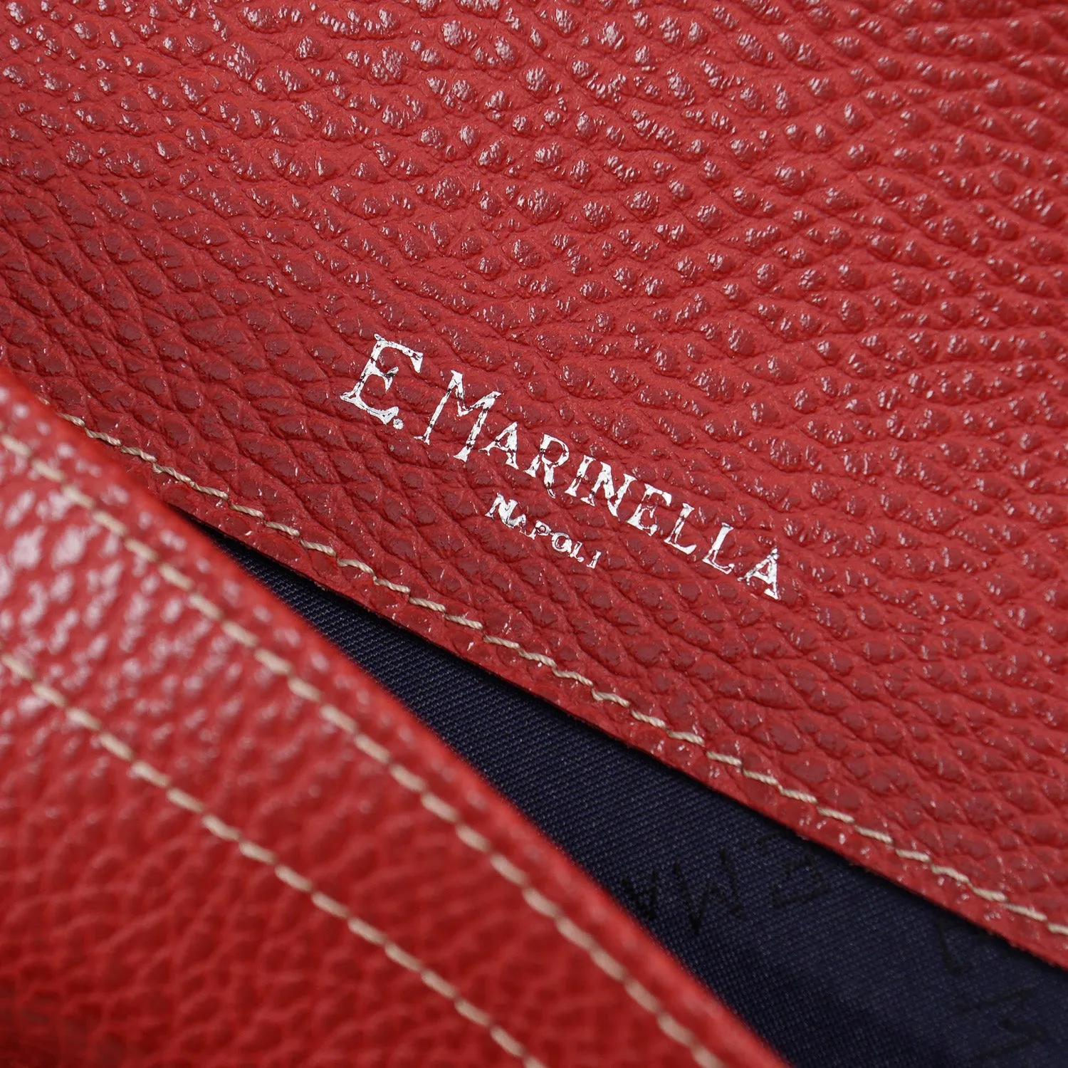 E.Marinella Slim Briefcase in Pebbled Leather