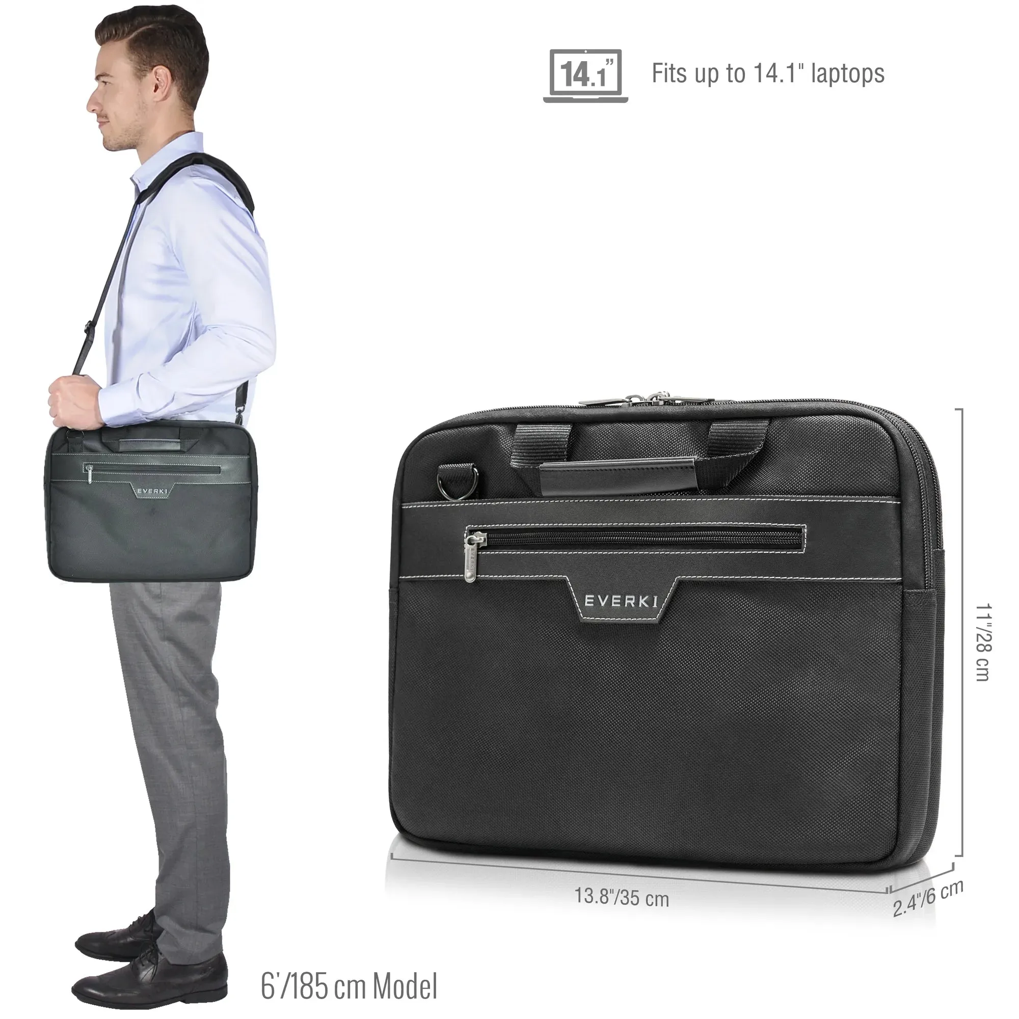 EVERKI EKB414 BUSINESS 414 14.1'' LAPTOP BRIEFCASE