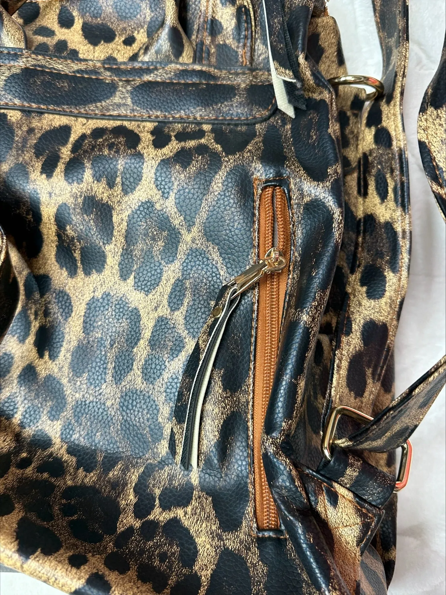 Faux Leopard Backpack