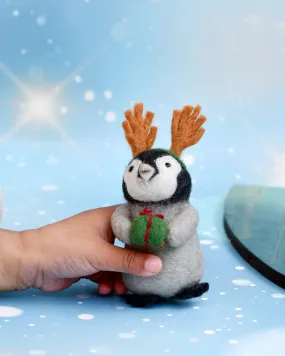 Felt Penguin with Present Toy