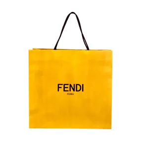 Fendi Roma Shopping Gift Bag Designer Logo Packaging Yellow Large Size