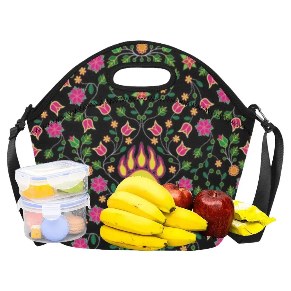 Floral Bearpaw Pink and Yellow Neoprene Lunch Bag/Large