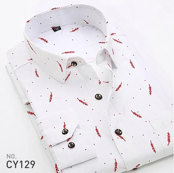 Floral Solid Dobby Long Sleeve Shirt #CY0XX