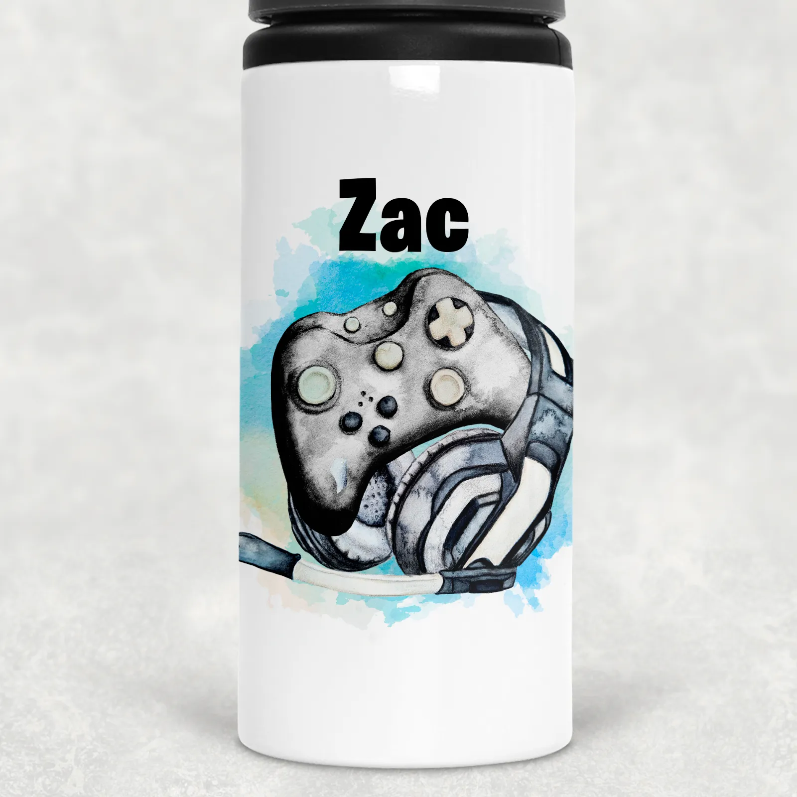 Game Controller Personalised Aluminium Straw Water Bottle 650ml