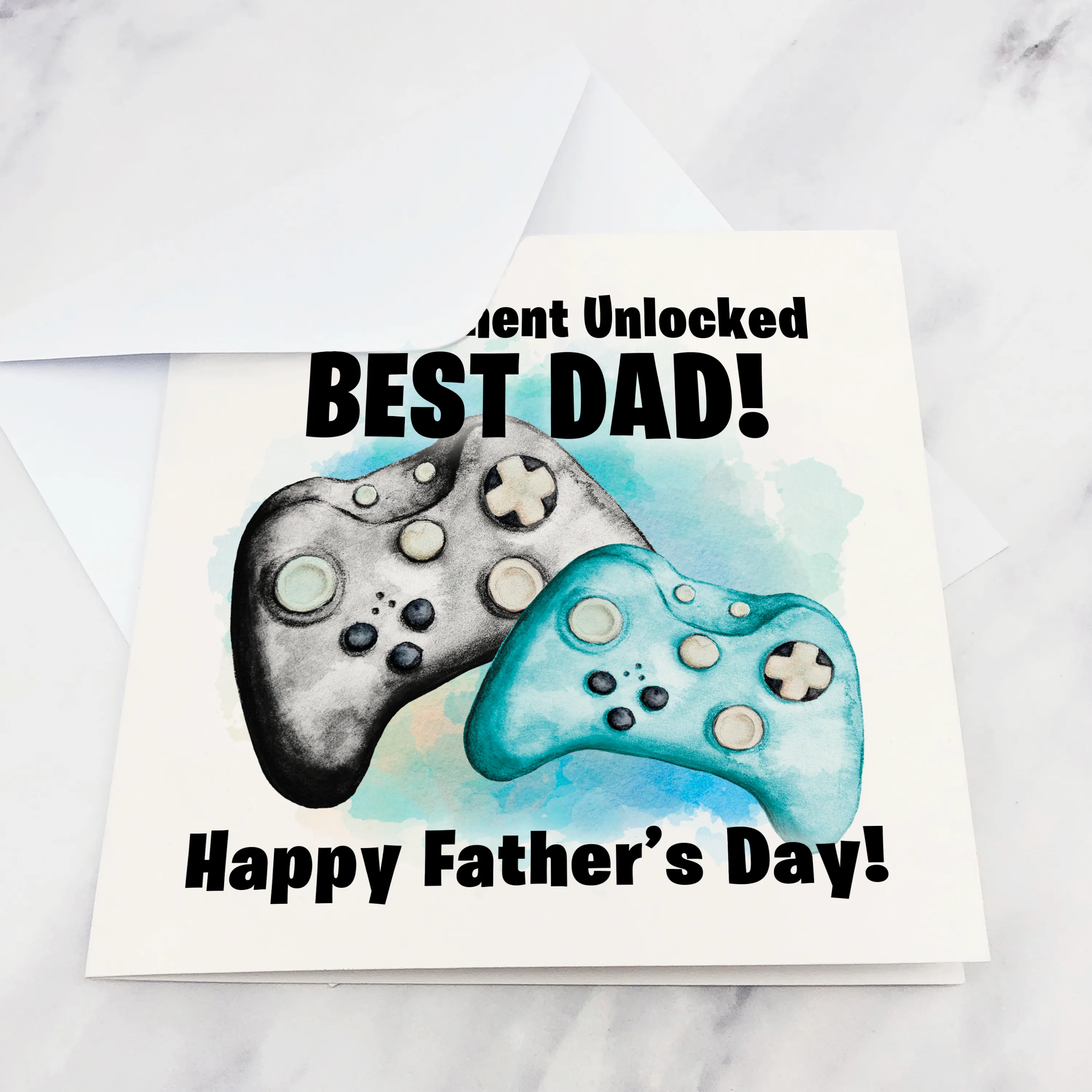 Gamer Achievement Unlocked Best Dad Father's Day Card