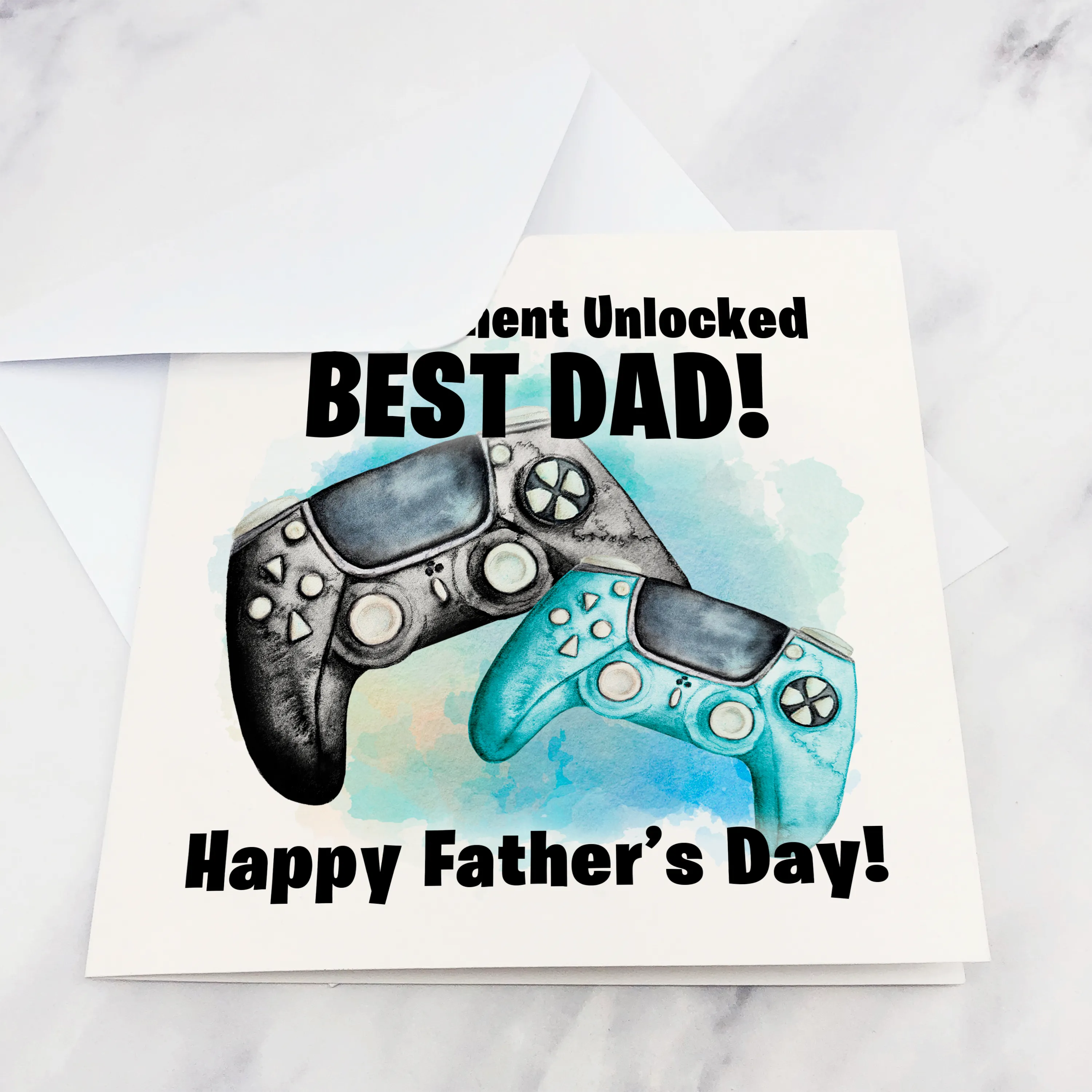 Gamer Achievement Unlocked Best Dad Father's Day Card