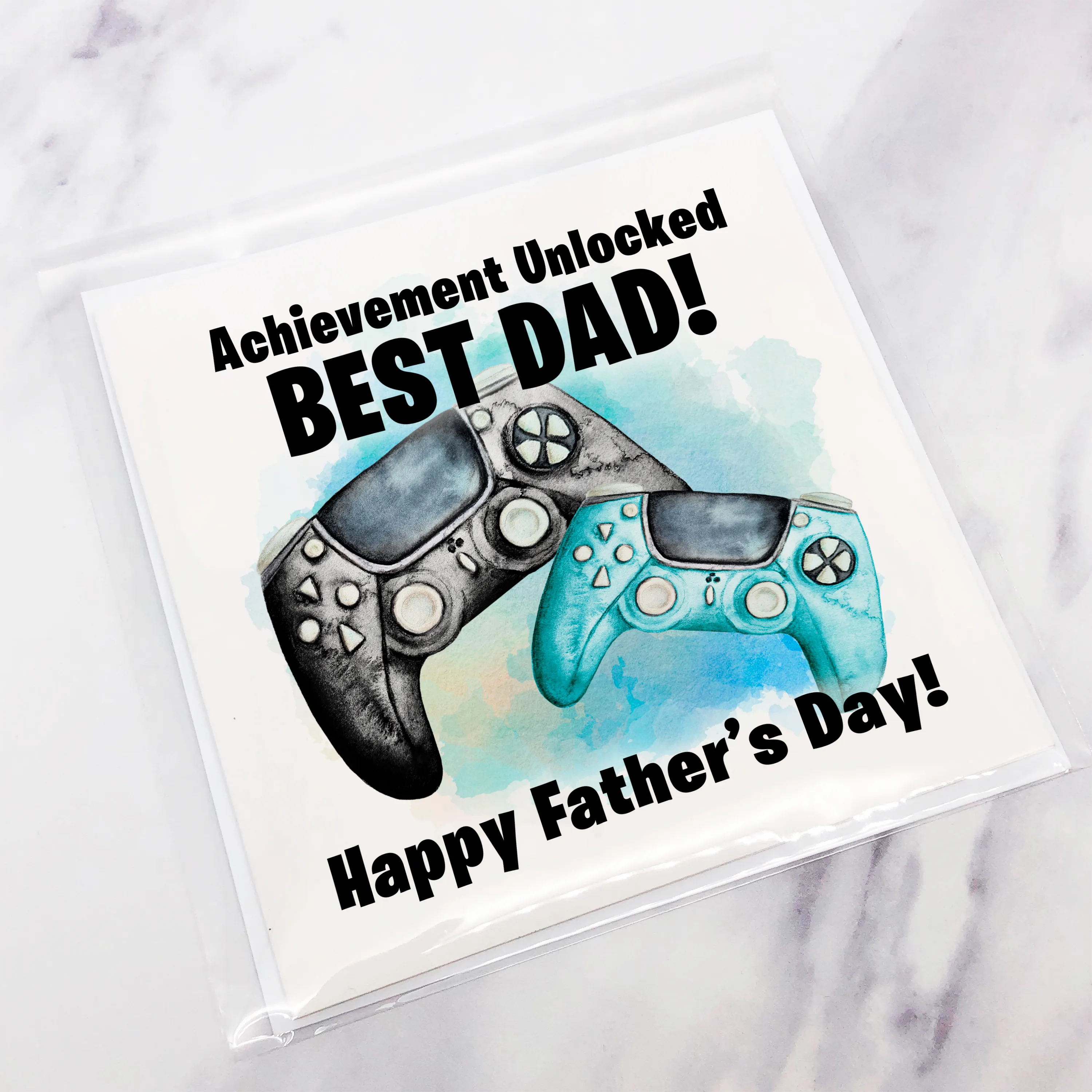 Gamer Achievement Unlocked Best Dad Father's Day Card