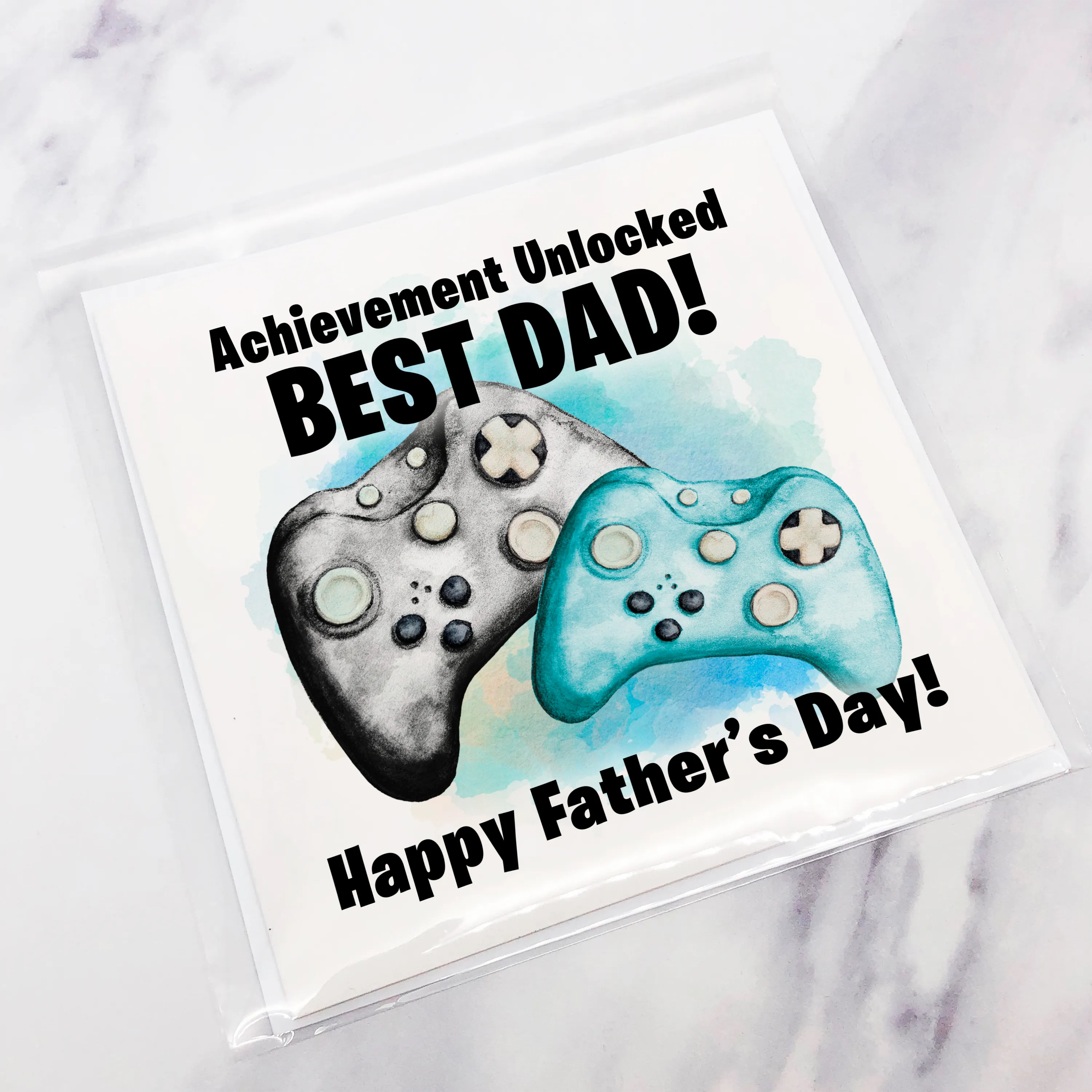 Gamer Achievement Unlocked Best Dad Father's Day Card