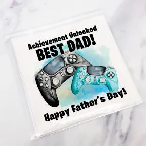 Gamer Achievement Unlocked Best Dad Father's Day Card