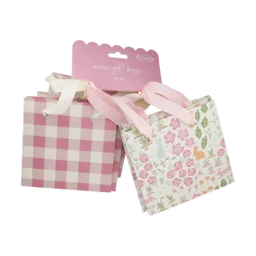 Garden Scatter/Pink Gingham Gift Bag Set