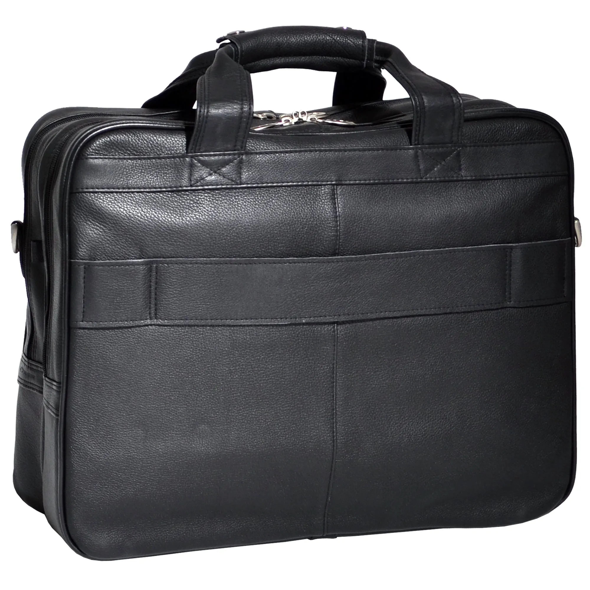 GOLD COAST | 17" Leather Patented Detachable -Wheeled Laptop Briefcase