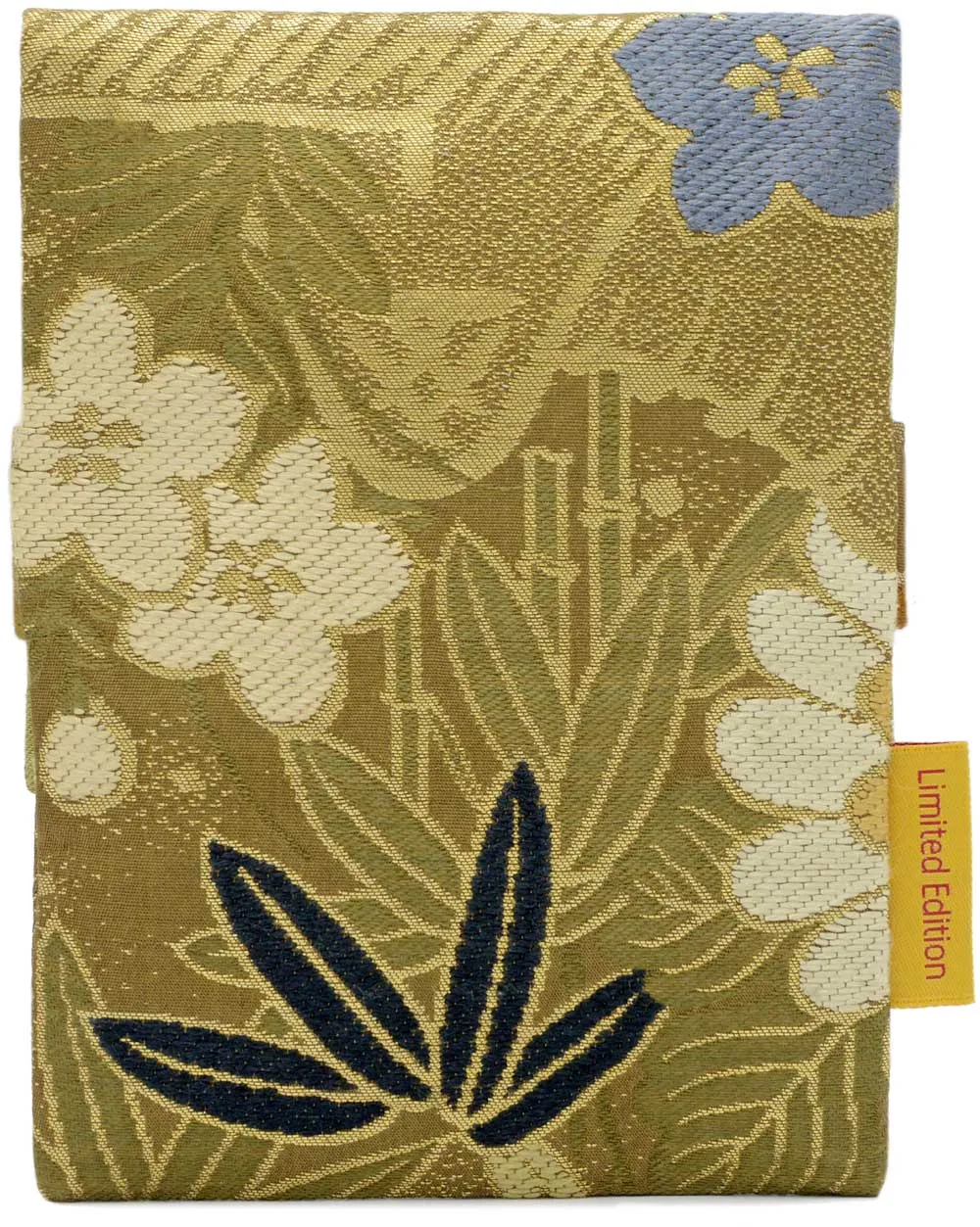 Golden Blossoms - Japanese vintage silk foldover pouch