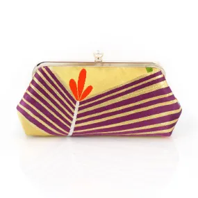 Golden Young Pine Kimono Clutch Purse | Upcycled from vintage Japanese Obi