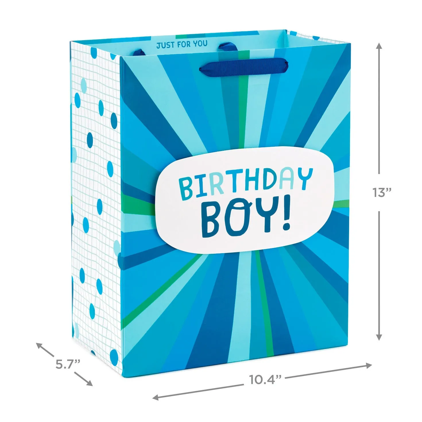 Hallmark 13'' Birthday Boy Blue Stripes Large Gift Bag