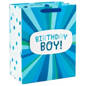 Hallmark 13'' Birthday Boy Blue Stripes Large Gift Bag