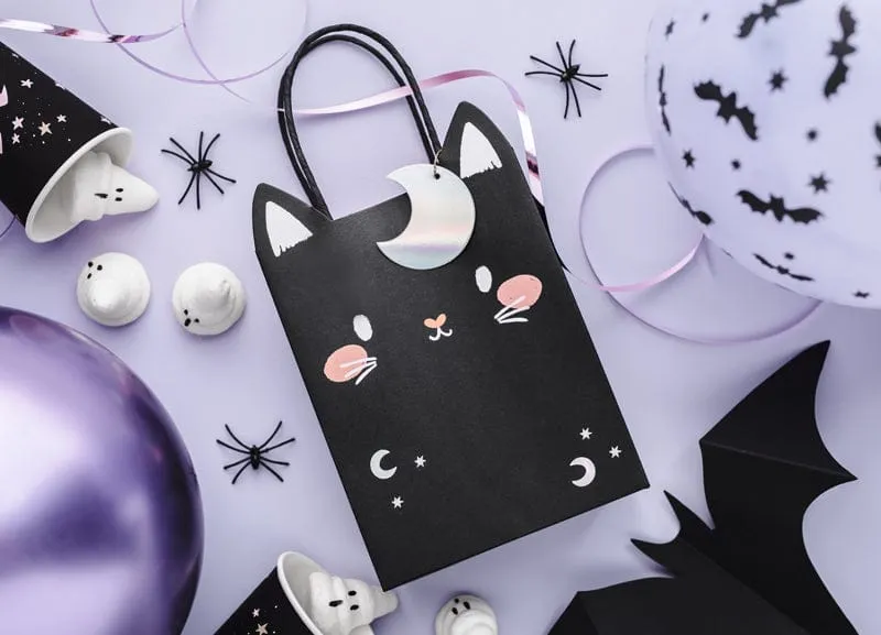 Halloween Black Cat Gift Bag and Tag