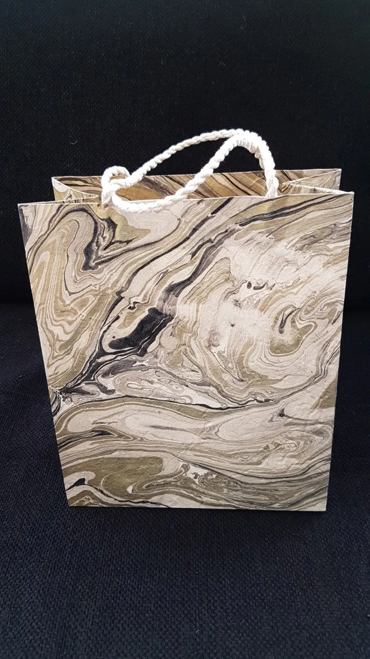 Handmade Fairtrade Nepalese Gift Bag - Gold Marble