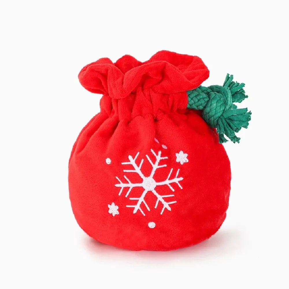 Happy Woofmas - Christmas Gift Bag Dog Plush Toy