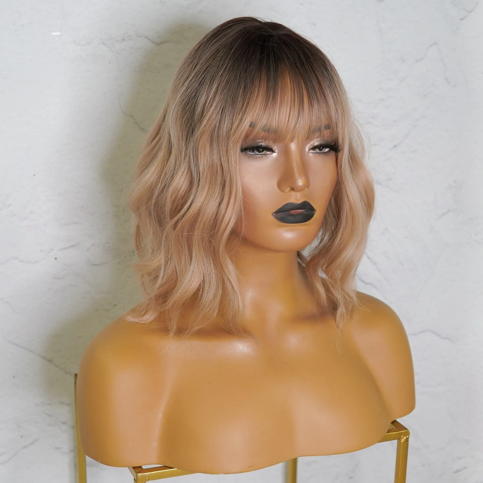 HAYLEY Caramel Ombre Bob Fringe Wig